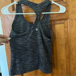 Cropped Cool Racerback in Black/White Stripe